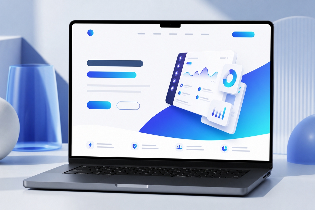 Startup landing page mockup