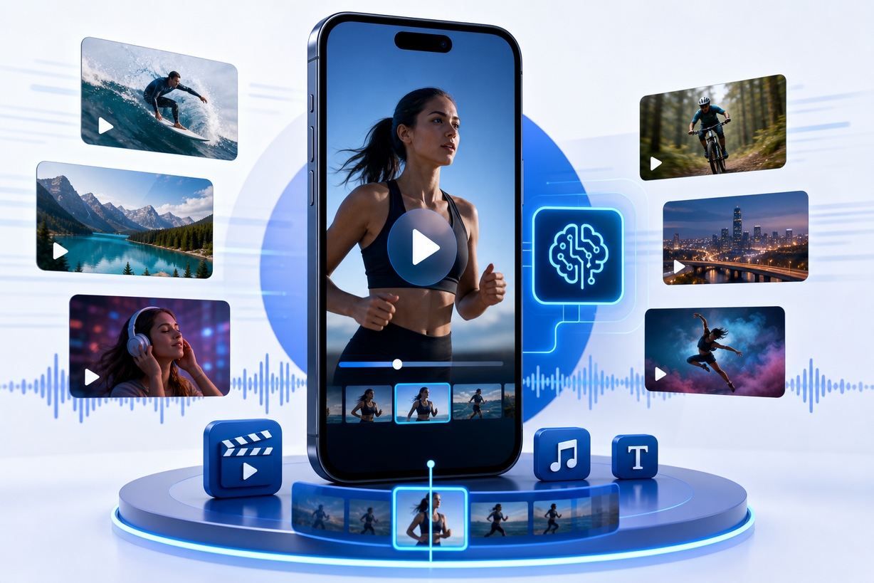 AI promotional video content on a smartphone