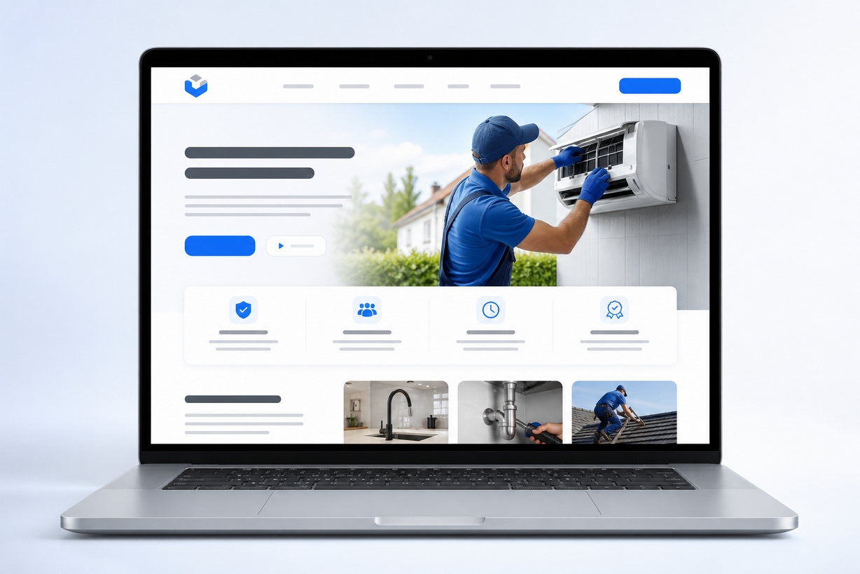 Local service business website mockup